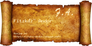 Fitzkó Andor névjegykártya